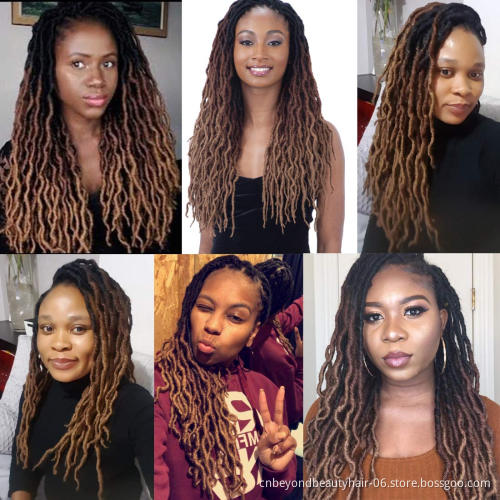 Wholesale Private Label  20inches Ombre Faux Wave Gypsy Goddess Locs Synthetic Crochet Hair Bulk for Women